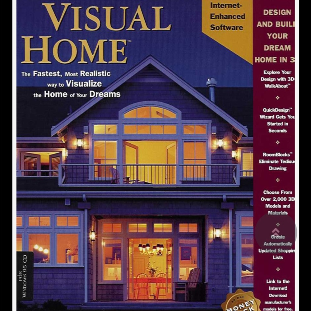 Visual Home Version 1.1 PC CD-ROM Sierra Home 1998 Software for Windows 95